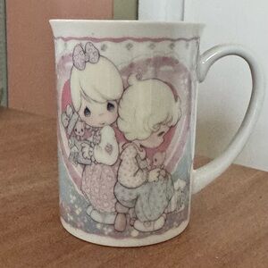Precious Moments Porcelain Coffee Tea Cup Mug Lets Be Friends Collector Heart
